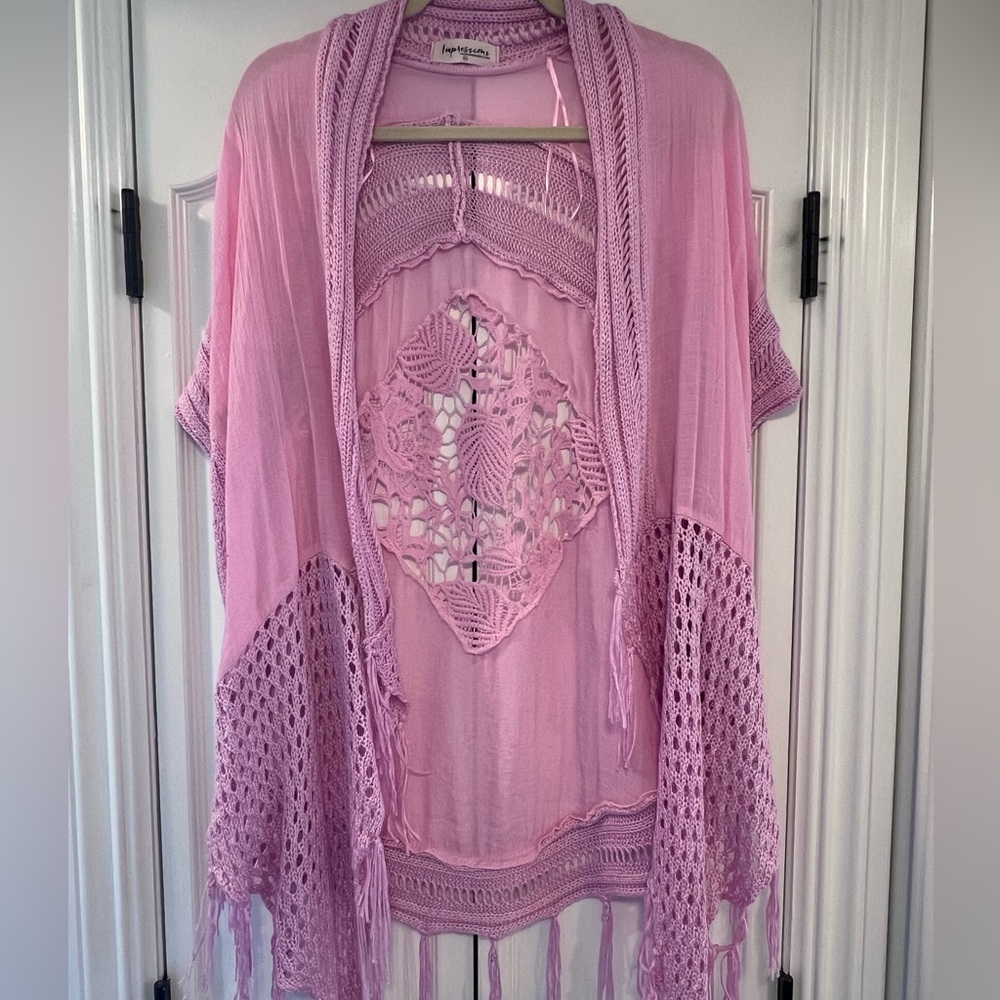Beautiful Boho pink coverup top